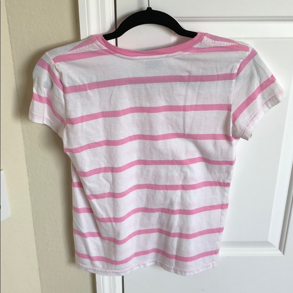 Polo Ralph Lauren v neck shirt - pink and white - Picture 2 of 3